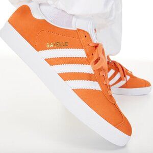 Iconic Gazelle Sneakers In Orange Suede